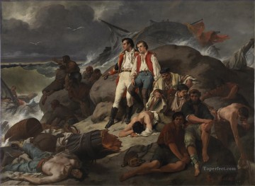 Buque de guerra Painting - Episodio de la batalla de Trafalgar 1862 Francisco Sans y Cabot Batallas Navales